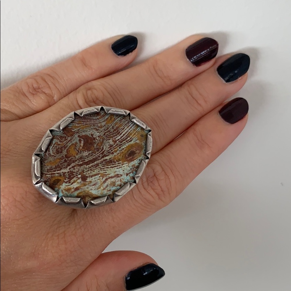 Tribal Silver Turquoise Ring